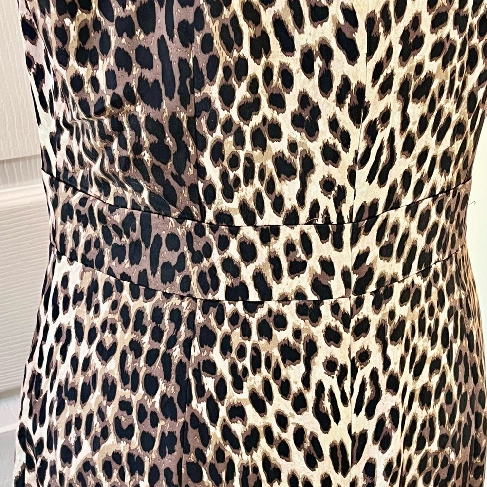 Kay Unger Black and Cream Animal Print Midi Dress - Picture 10 of 17